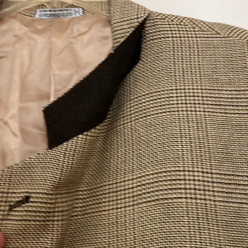 3 for $25! Gruppo GFT Men’s Brown Plaid Silk Wool blazer,‎ size 42 (L)
